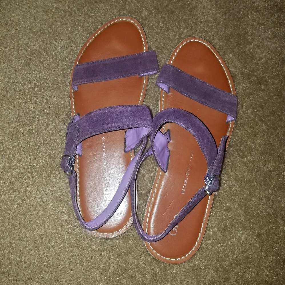 Velvet purple strappy sandals